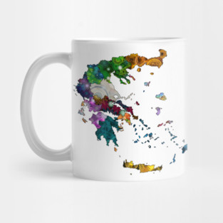 Spirograph Patterned Greece Provinces Map Mug