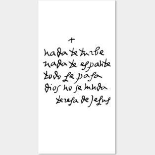 Handwritten St Teresa of Avila // Nada Te Turbe Posters and Art