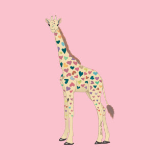 Rainbow Heart Giraffe T-Shirt