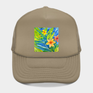 Tropical Flowers Three Hat