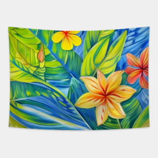 Tropical Flowers Three Tapestry