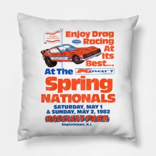 1982 Spring Nationals Drag Racing Pillow