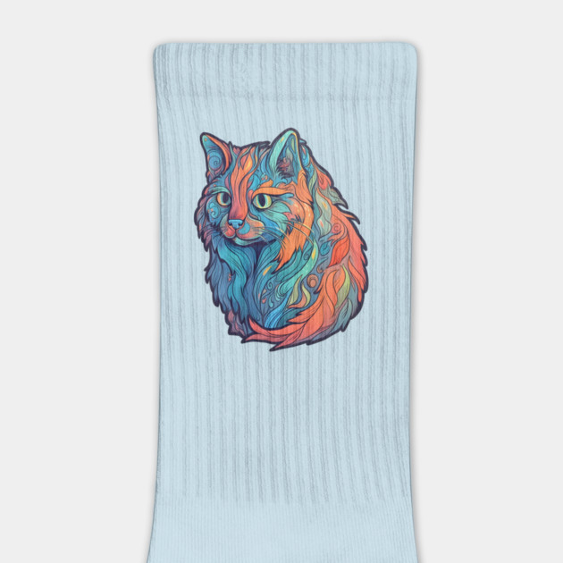 Rainbow Fur Swirl Cat by Luxinda