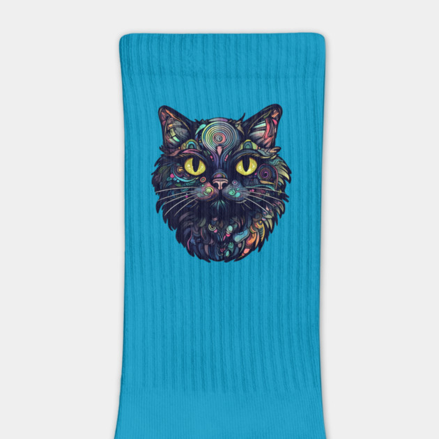 Dark Swirling Rainbow Fur Kitty by Luxinda