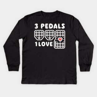 3 Pedals 1 Love Kids Long Sleeve T-Shirt