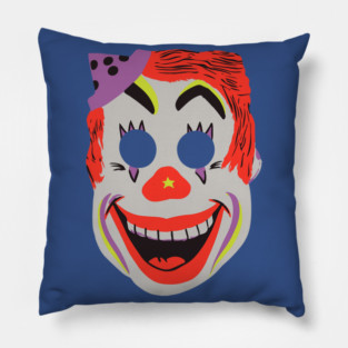 Vintage Halloween Clown Mask Pillow