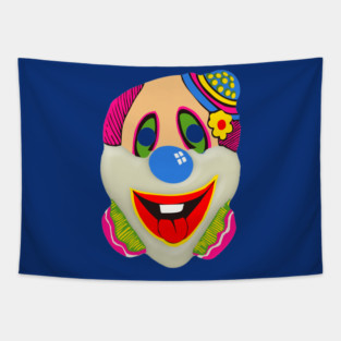 Vintage Halloween Clown Mask Tapestry