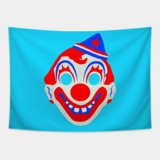 Vintage Halloween Clown Mask Tapestry