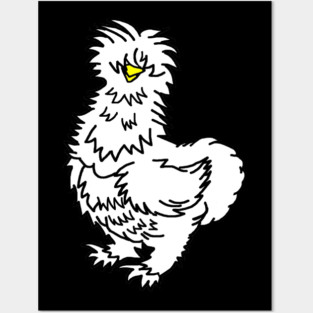White Silkie Chicken Posters and Art