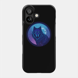 We Are All Made of Stardust - Dark Blue Wolf Design Phone Case