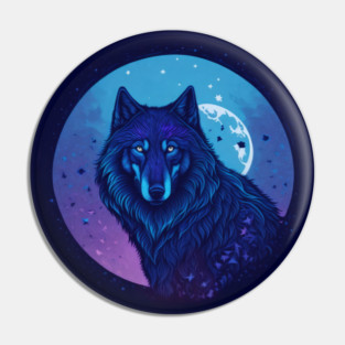 We Are All Made of Stardust - Dark Blue Wolf Design Pin