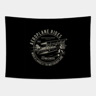 Aircraft Pilot BiPlane Flying Circus Tapestry