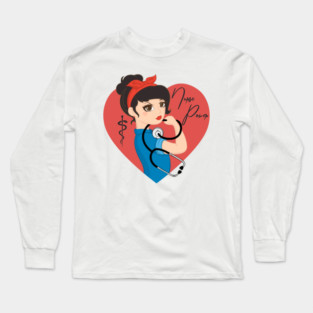 Nurse Power T-Shirt Nursing Shirt Gift Long Sleeve T-Shirt
