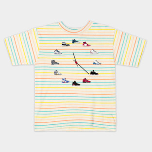 Jordan Sneaker Clock Kids T-Shirt
