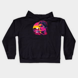 Synthwave David Hasselhoff Kids Hoodie