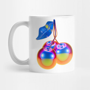 Aesthetic Chrome Cherries Mug