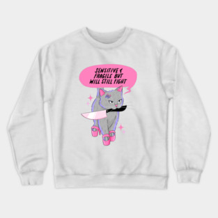 Fighter Kitty Crewneck Sweatshirt