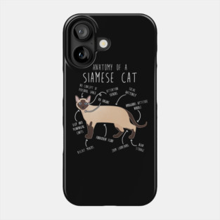 Siamese Cat Anatomy Phone Case