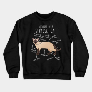 Siamese Cat Anatomy Crewneck Sweatshirt