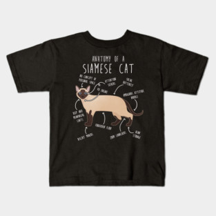 Siamese Cat Anatomy Kids T-Shirt