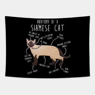 Siamese Cat Anatomy Tapestry