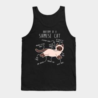 Siamese Cat Anatomy Tank Top