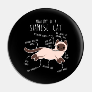 Siamese Cat Anatomy Pin