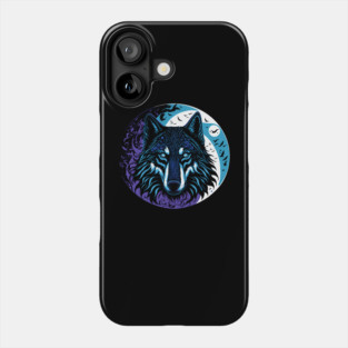 The Wolf in the Full Moon Accompanied by a Murder of Crows Phone Case