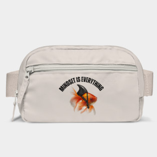 Mindset Motivational quote Cute Goldfish Shark Bag