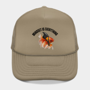 Mindset Motivational quote Cute Goldfish Shark Hat