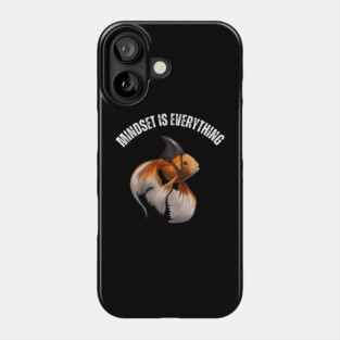 Mindset Motivational quote Cute Goldfish Shark Phone Case
