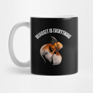 Mindset Motivational quote Cute Goldfish Shark Mug