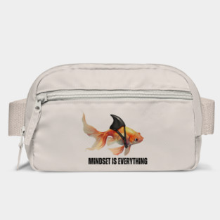 Mindset Motivational quote Cute Goldfish Shark Bag