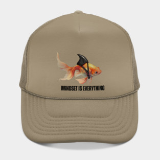 Mindset Motivational quote Cute Goldfish Shark Hat