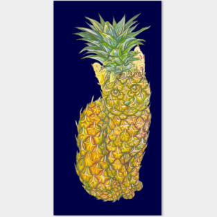 Pineapple Cat Posters and Art