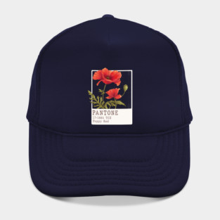 Pantone Poppy red flower Hat
