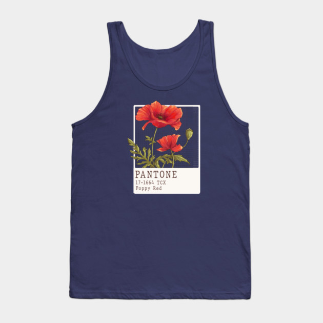 Pantone Poppy red flower Tank Top by Avalon
