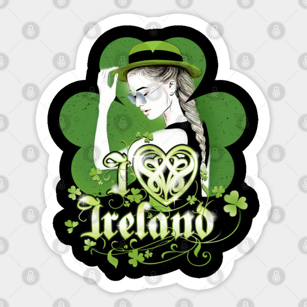 I love Ireland Woman Saint Patricks Day Celebration Sticker by creative