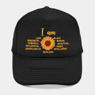 I am a powerful Black woman, sunflower Hat
