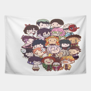 Demon Slayer Chibi Characters Tapestry