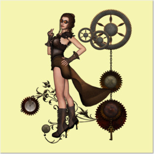 Wonderful steampunk lady Posters and Art