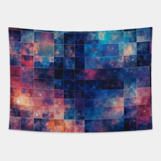 Blue Space Fractal - Infinite Nebula Seamless Pattern Tapestry