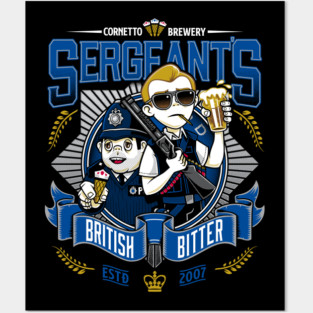 Sergeant's British Bitter - Horror Movies - Craft Beer Label Posters and Art