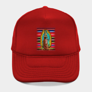 Our Lady of Guadalupe Virgin Mary Zarape Red Hat
