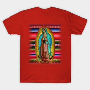 Our Lady of Guadalupe Virgin Mary Zarape Red T-Shirt