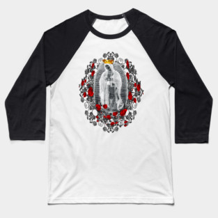 Our Lady of Guadalupe Virgin Mary Virgen Maria Mexico Mexican Baseball T-Shirt