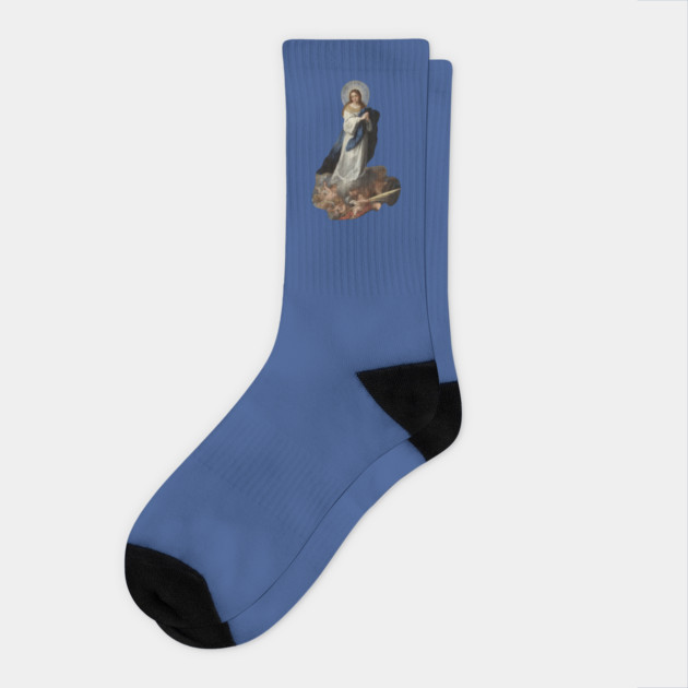 Immaculate Conception Assumption Virgin Mary Esteban Murillo Socks by hispanicworld