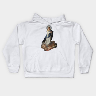 Immaculate Conception Assumption Virgin Mary Esteban Murillo Kids Hoodie