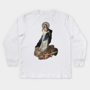 Immaculate Conception Assumption Virgin Mary Esteban Murillo Kids Long Sleeve T-Shirt