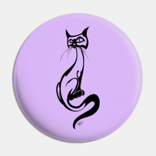 Tribal Siamese Cat Pin